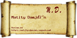 Matity Damján névjegykártya